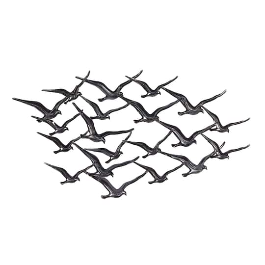 Gold Iron Coastal Birds Wall Décor